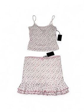 Katie J NYC Pink Floral Cami Top and Skirt Set